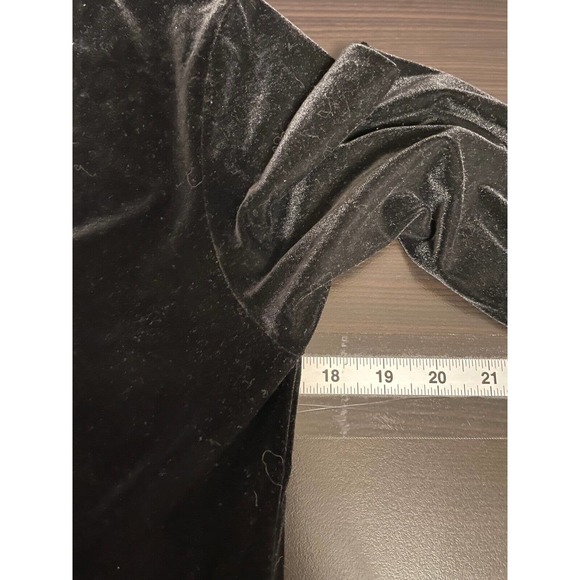 Vintage Neiman Marcus Womens Blouse Size XS Black Velvet Lace Goth Witch 90s - Picture 4 of 6